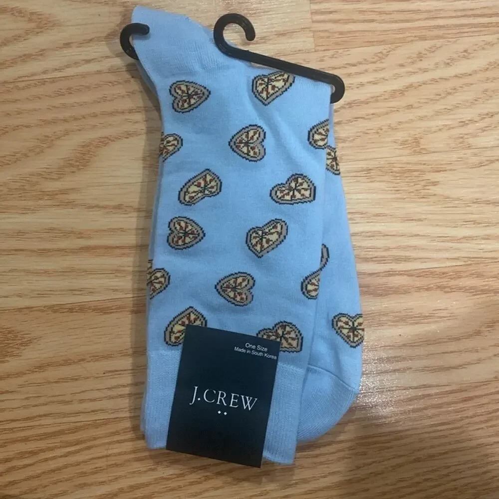 J. Crew Heart-shaped pizza socks